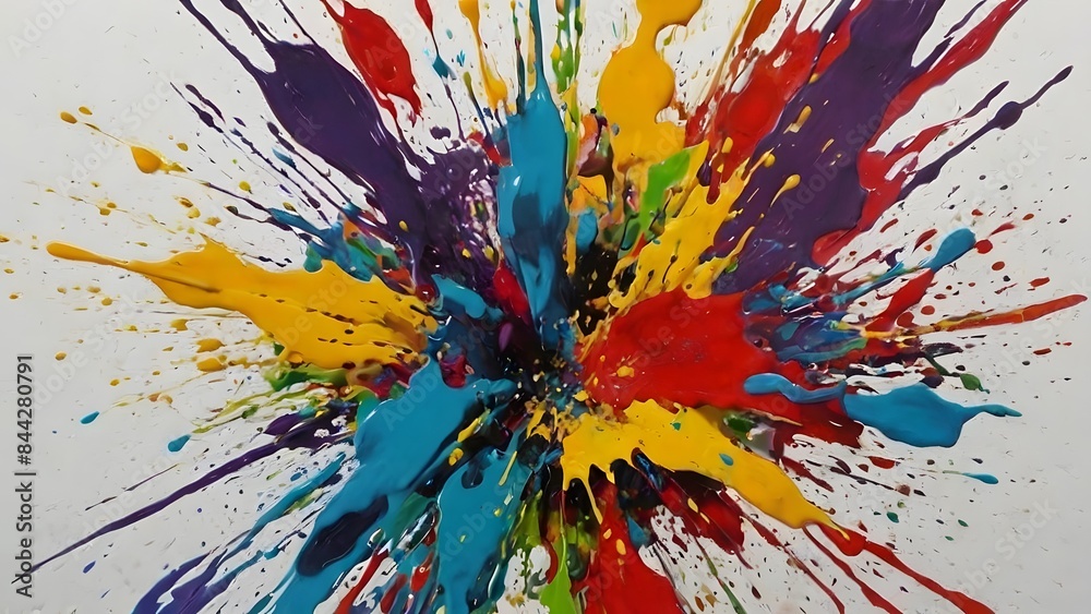 Vibrant paint splashes in abstract style Vibrant paint splashes in abstract style