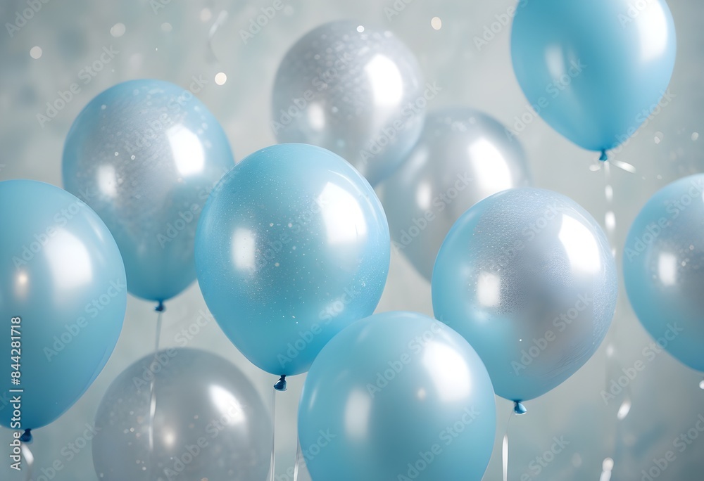 Boy balloons background baby boy glitter bokeh copy space abstract backdrop, banner poster header design Boy balloons background baby boy glitter bokeh copy space abstract backdrop, banner poster header design