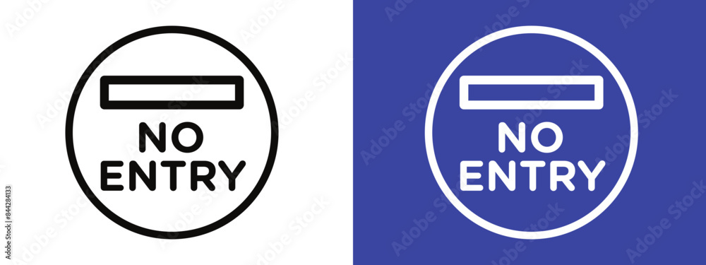 No entry road sign set. Vector symbols for no entry traffic signs in assorted styles. Perfect for road safety, traffic management, and restriction notices. No entry road sign set. Vector symbols for no entry traffic signs in assorted styles. Perfect for road safety, traffic management, and restriction notices.