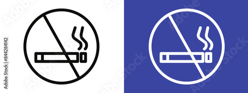 No smoking cigarette sign set. Health safety no smoking vector signs. Perfect for public places, office buildings, and restaurants.