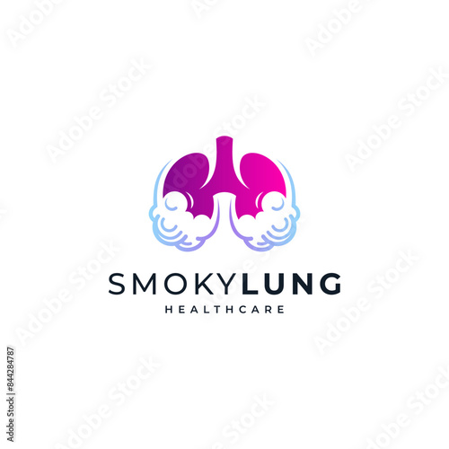 lung and smoke for health and lung care logo