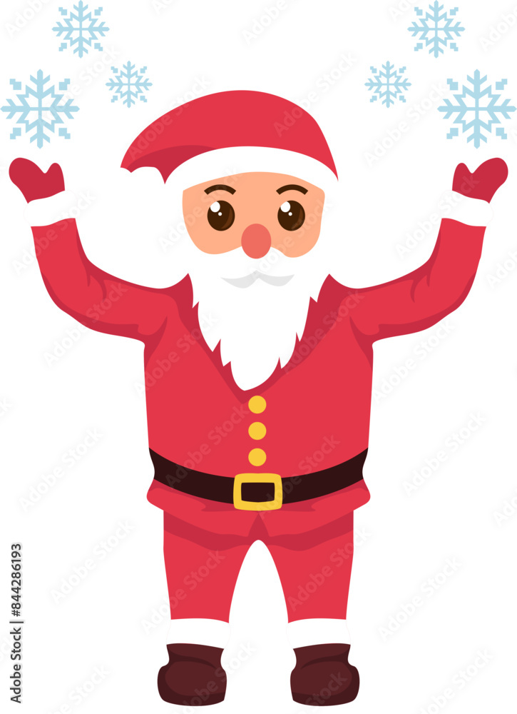 Santa claus character, christmas icon.