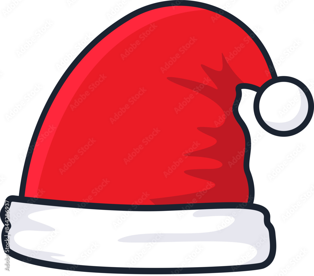 Fototapeta premium Flat illustration christmas hat icon.