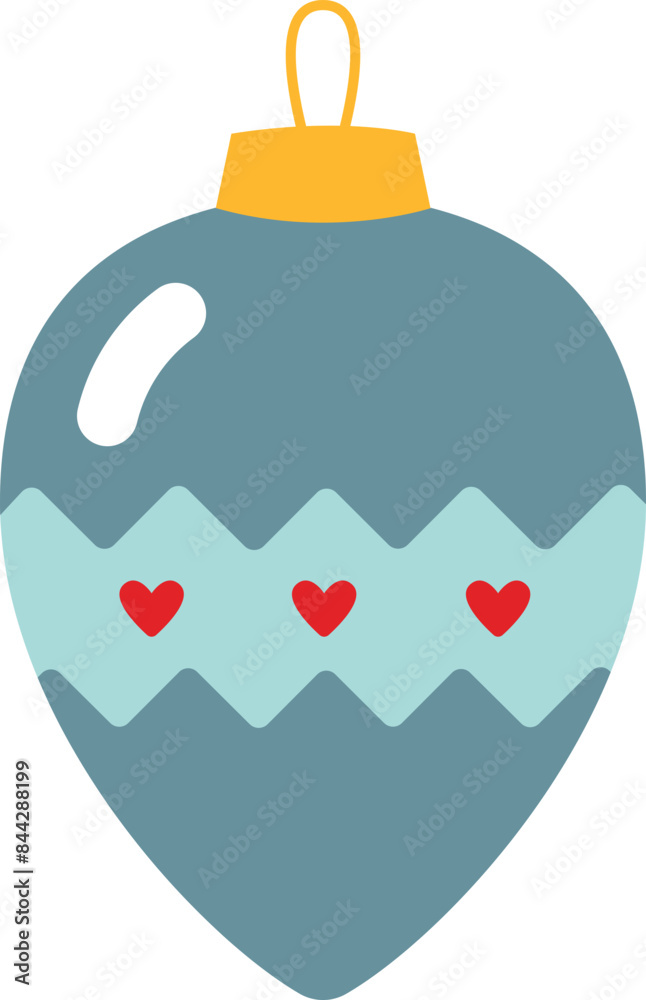 Obraz premium Flat decorative Christmas ball icon