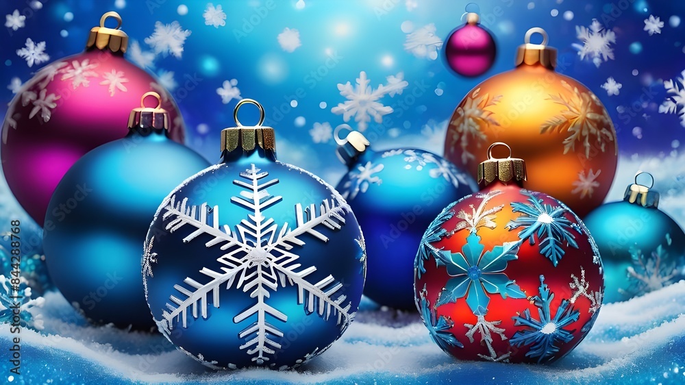 blue christmas background with snowflakes and christmas balls blue christmas background with snowflakes and christmas balls
