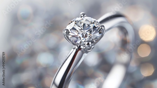 Detailed close-up shot of a silver engagement ring's finely crafted filigree design, showcasing its intricate beauty.