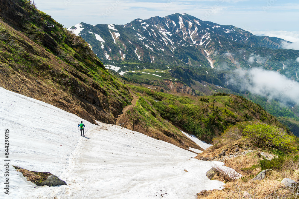 Naklejka premium Mt.Hakusan&Mt.Bessan 白山と別山