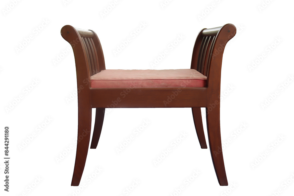 Minimalist wooden chair with curved Backrest and fabric Seat Minimalist wooden chair with curved Backrest and fabric Seat