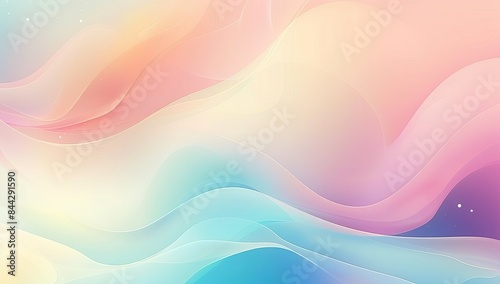 abstract colorful background with waves gradient with blurred shapes and curves, soft color transitions in the style of various artists