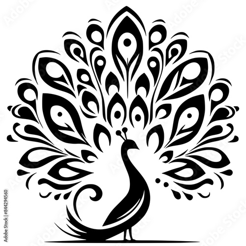 Beautiful peacock silhouette