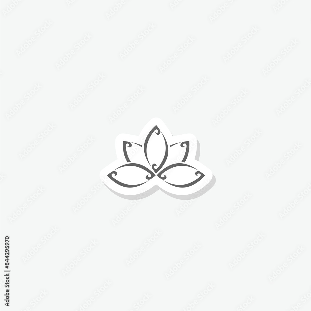 Lotus icon sticker isolated on gray background Lotus icon sticker isolated on gray background