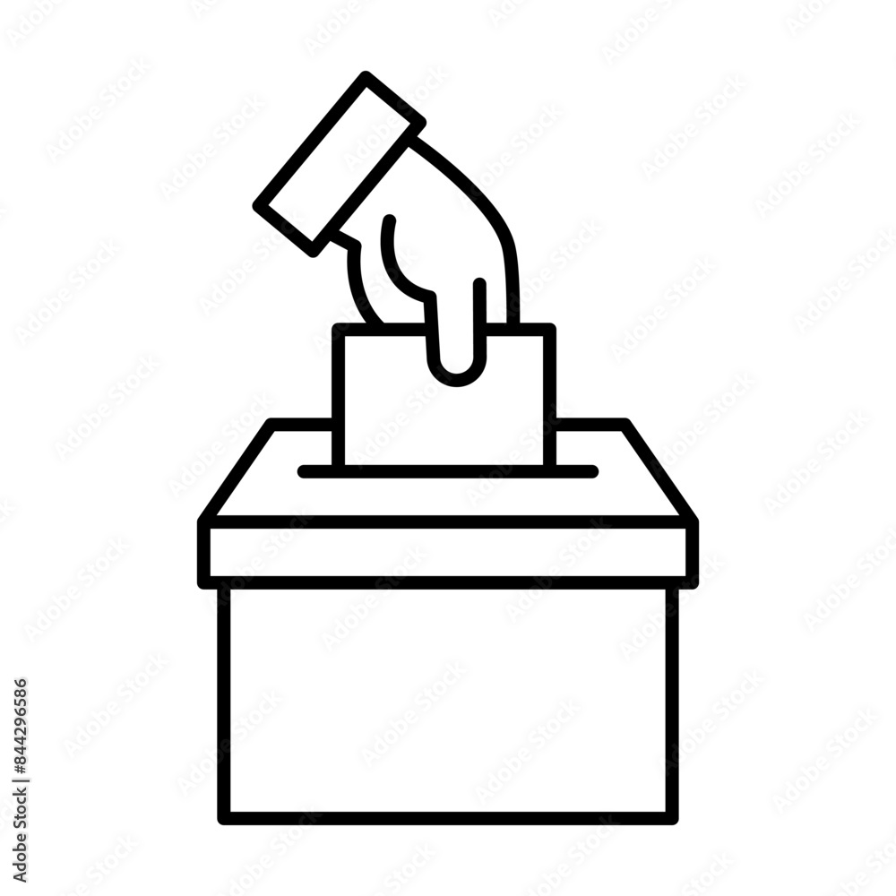 Hand voting ballot box icon, Election Vote concept, Hand putting paper in the voting box. Silhouette design for web site, logo, app, UI, Vector illustration Hand voting ballot box icon, Election Vote concept, Hand putting paper in the voting box. Silhouette design for web site, logo, app, UI, Vector illustration