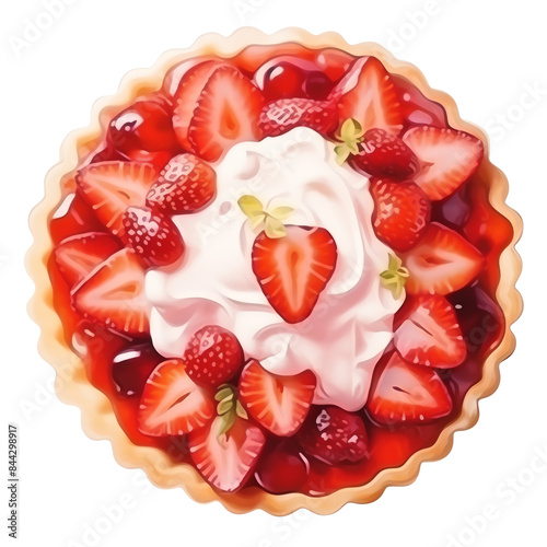 Canvastavla Delicious strawberry dessert topped with whipped cream, perfect for sweet indulgence and enjoying anytime