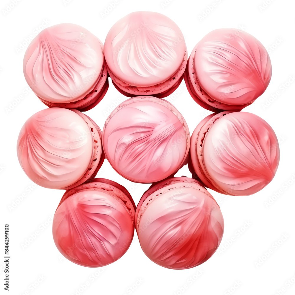 Top view of beautifully arranged pink macarons with a marbled design, perfect for dessert-themed visuals and confectionery designs. Top view of beautifully arranged pink macarons with a marbled design, perfect for dessert-themed visuals and confectionery designs.