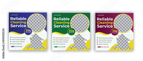 Cleaning service social media post banner template. Home Cleaning social media post banner. office, home and hotel cleaning social media post banner. Cleaning service marketing post banner design