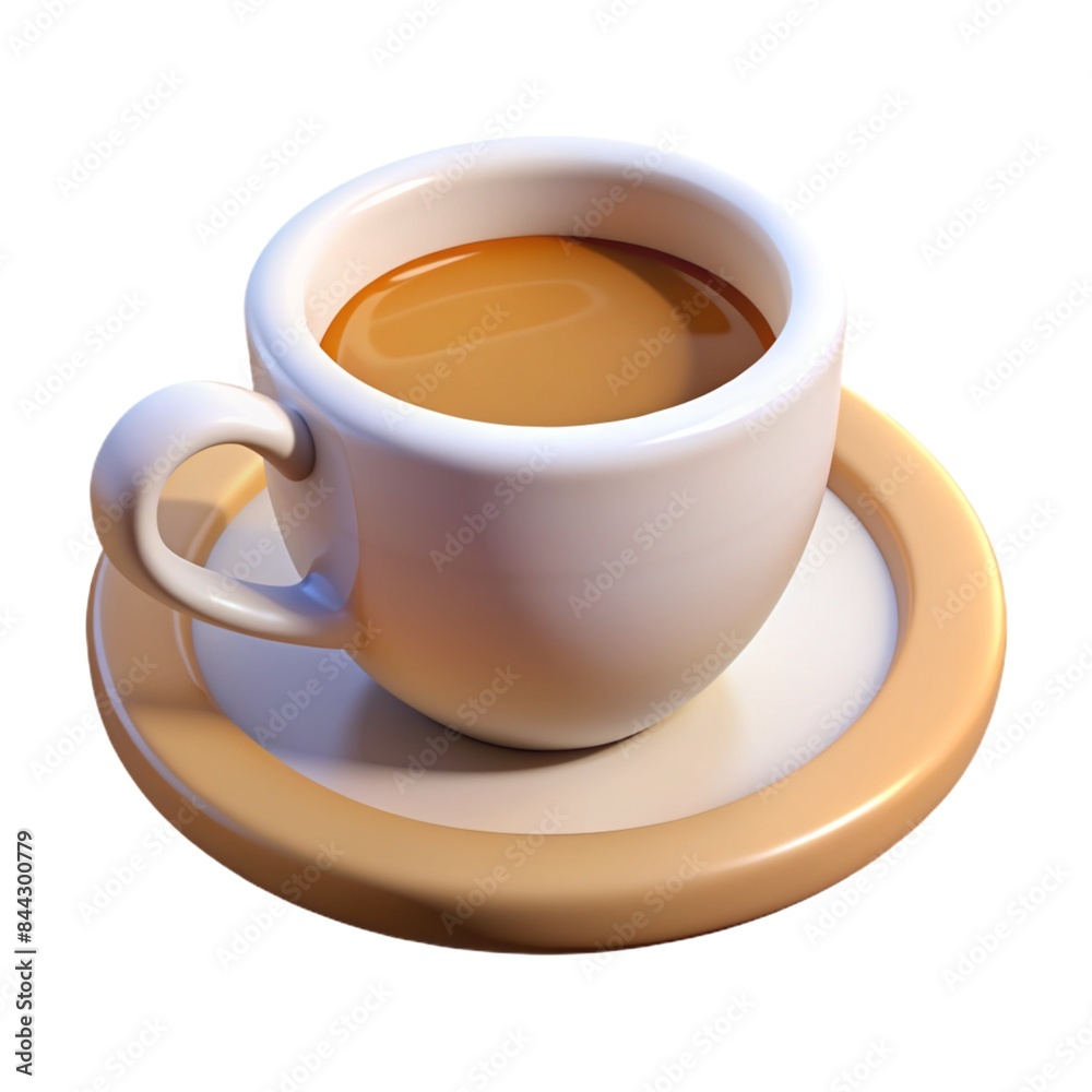 cup of coffee on white 3d cartoon style illustration cup of coffee on white 3d cartoon style illustration