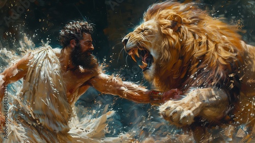 Hercules defeats the lion. ancient Greece