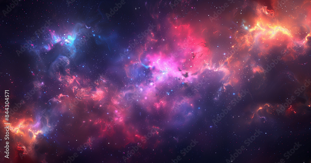 Abstract beautiful outer space background. Bright nebula in cosmos, Magic colorful nebula in realistic galaxy