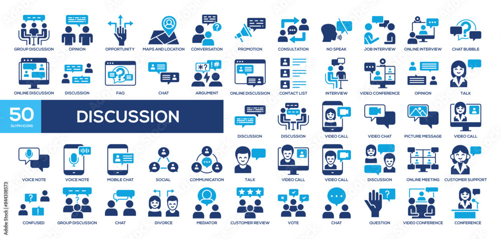 Discussion icon collection Glyp Color Style Discussion icon collection Glyp Color Style