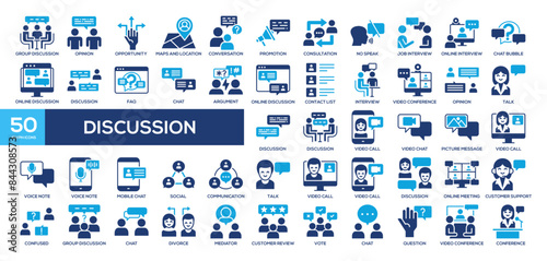 Discussion icon collection Glyp Color Style
