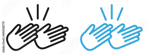 Applause Clapping Hands Icon for Appreciation, Social Interaction, and Positive Feedback