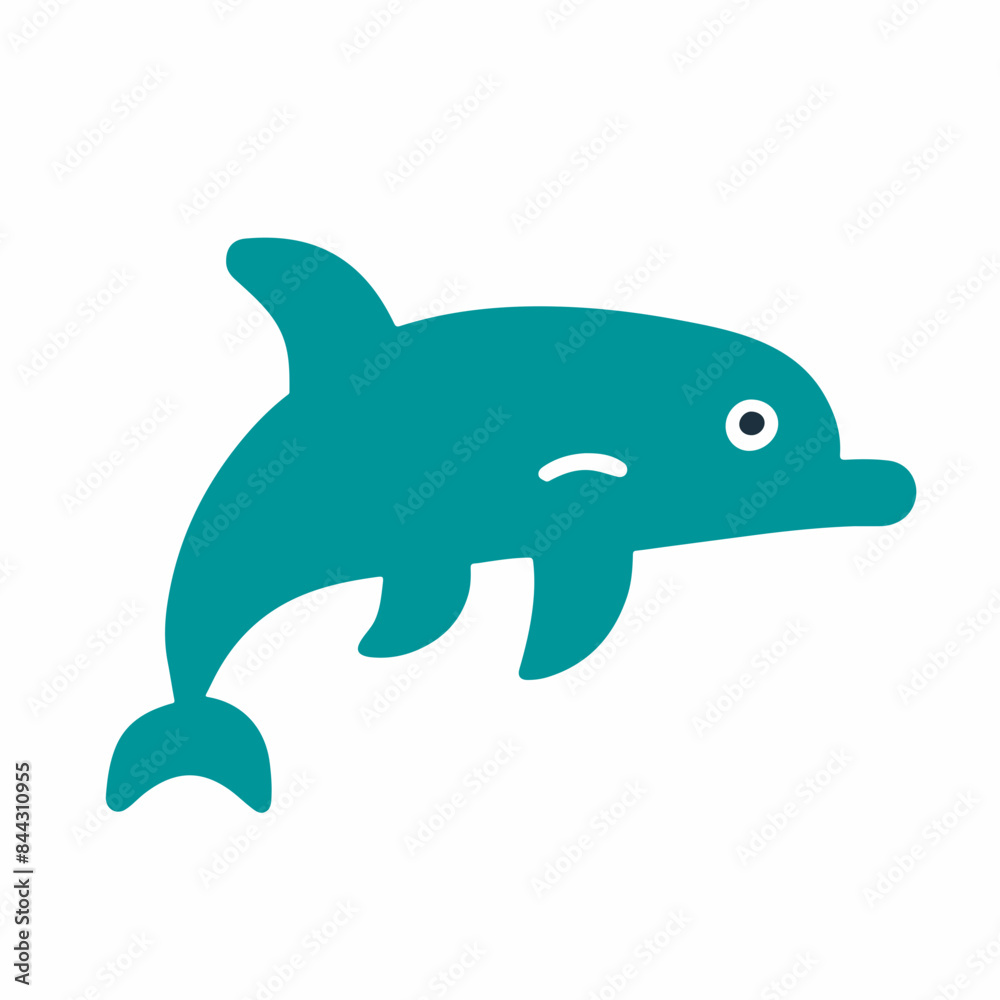dolphine fish as a simple icon logo illustration, isolated on background