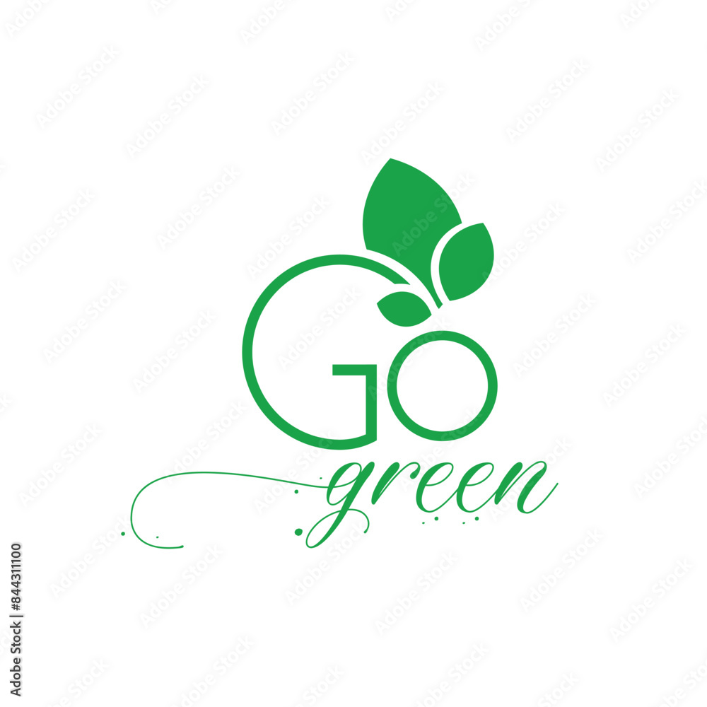 go green icon on white background go green icon on white background