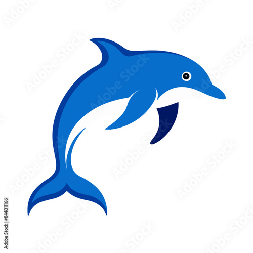 dolphine fish as a simple icon logo illustration, isolated on background