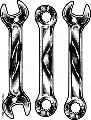 wrenches set handrawing vector graphic good for your lofo icon 