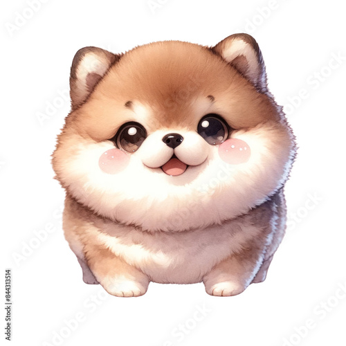 Watercolor Fluffy and cute dog for use as a teaching and learning media for kids perfect for children nursery art.