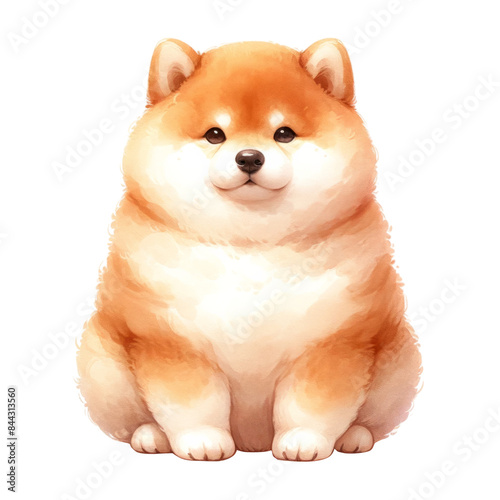 Watercolor Fluffy and cute dog for use as a teaching and learning media for kids perfect for children nursery art.