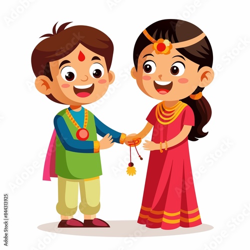 Raksha bandhan illustration of brother and sister