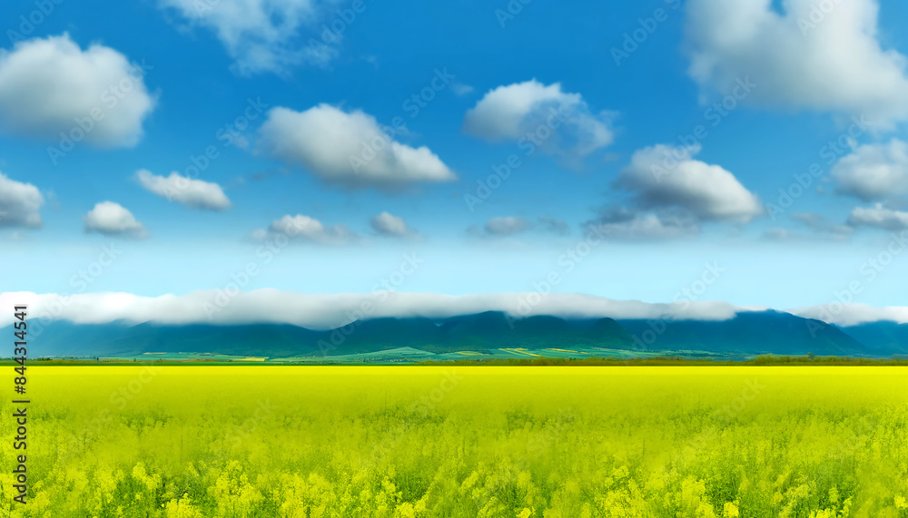 Yellow Flower Field Under Clear Blue Sky