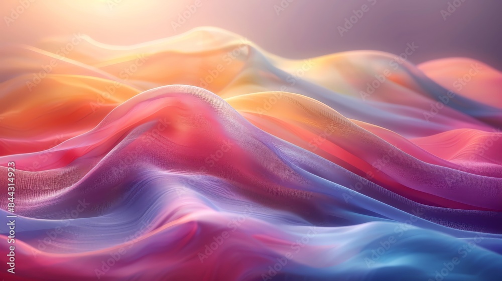 Colorful abstract waves with a soft light gradient, blending hues of pink, blue, and yellow for a vibrant and dreamy effect. Colorful abstract waves with a soft light gradient, blending hues of pink, blue, and yellow for a vibrant and dreamy effect.