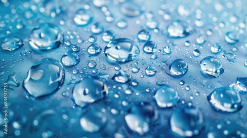 Blue Background with Abstract Water Droplets