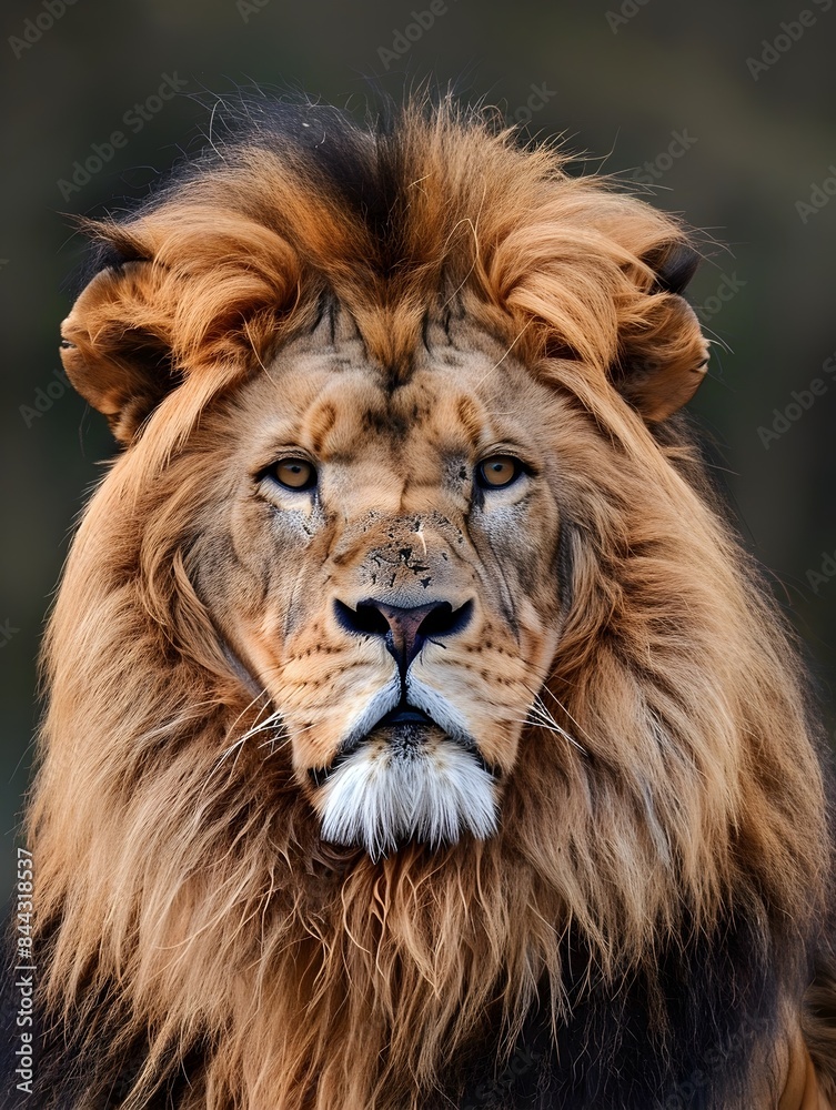 Majestic Lion Portrait with Fierce Gaze Capturing Strength and Grace of Wild Predator Majestic Lion Portrait with Fierce Gaze Capturing Strength and Grace of Wild Predator