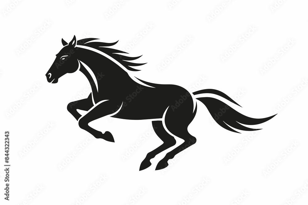 Flat vector logo for horse jumping, simple graphic design ,horse, animal, stallion, vector, silhouette, illustration, black, running, wild, farm, mane, run, Flat vector logo for horse jumping, simple graphic design ,horse, animal, stallion, vector, silhouette, illustration, black, running, wild, farm, mane, run,