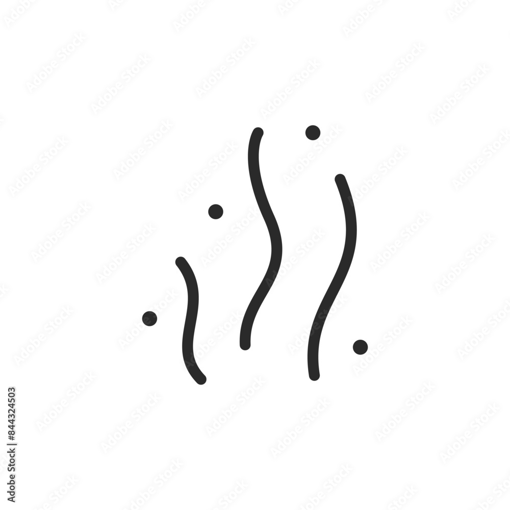 Steam, linear style icon. Odor. Vapor and heat. Editable stroke width Steam, linear style icon. Odor. Vapor and heat. Editable stroke width