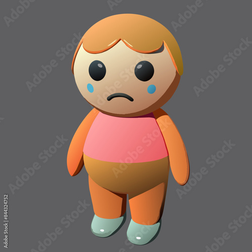 sad man full body 3D Plastic