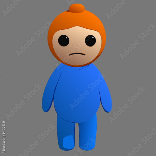sad man full body 3D Plastic