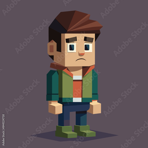 sad man full body 3D Plastic