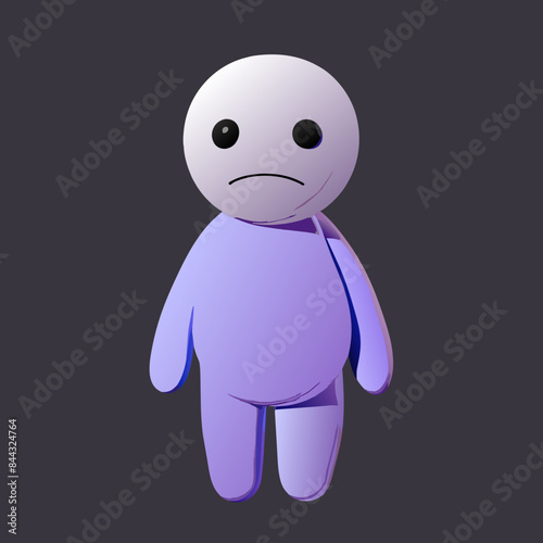sad man full body 3D Plastic
