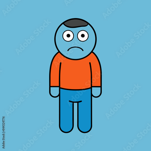 sad man full body 3D Plastic