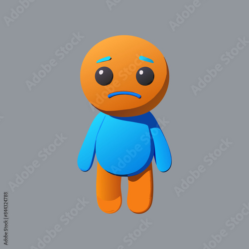 sad man full body 3D Plastic