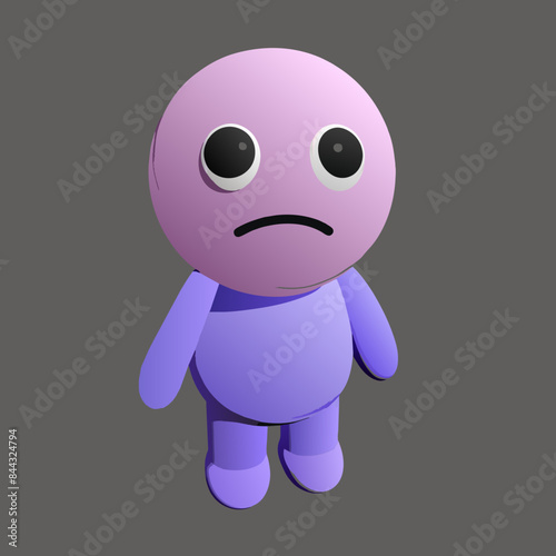 sad man full body 3D Plastic