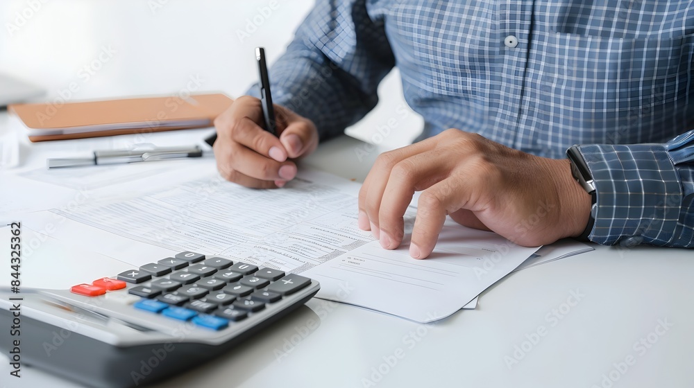 Financial Advisor Presenting Financial Plan to Clients on Desk Financial Advisor Presenting Financial Plan to Clients on Desk