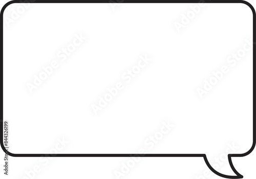 シンプルな吹き出し　長方形　ツノ右