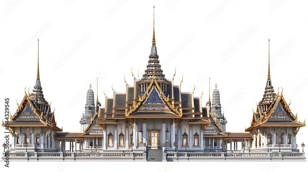 Panoramic View of the Majestic Grand Palace with Blend of Thai and Modern Architecture