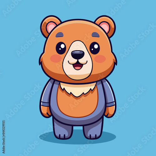 Cute Hand Drawn Animal Bear Cartoon Vector Illustration by eps 10