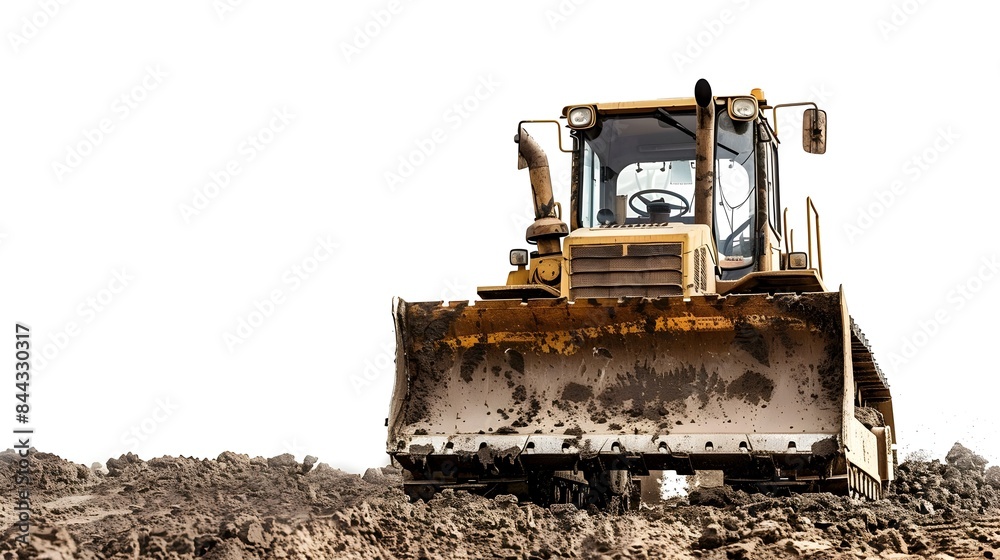 Industrial Bulldozer Clearing Land for Construction Project Industrial Bulldozer Clearing Land for Construction Project